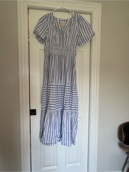Anthropologie Dresses & Skirts - Anthropologie Blue and White Striped Midi Dress